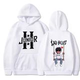 Moletom Com Capuz Tiekea Junior H Sad Boyz Fashion Branco