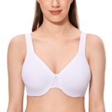 Sutiã Feminino Calvena Minimizer, De Cobertura Total, Branco 38b