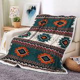 Manta Xiaoput Southwest Aztec Teal/bege 150x230cm