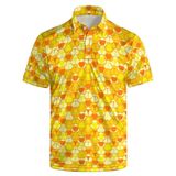 Camisa Polo Qavhigk Funny 3d Print Havaiana Para Homens