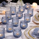 Castiçais Votivos Nitime Blue Sortidos 36 Unidades Para Casamento