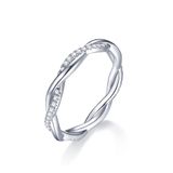 Aliança De Casamento Imolove Moissanite 925 Em Prata Esterlina Sz 8.5