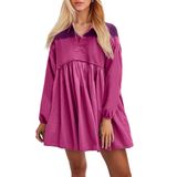 Mini Vestido De Moletom Olapta Listrado Colorblock Para Mulheres