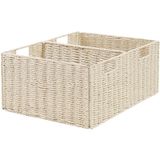 Cesta De Armazenamento Vagusicc Wicker, Tecido À Mão, Papel, Corda, Bege