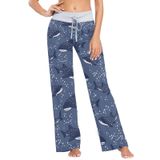 Calça De Pijama Feminina Anyangquji Azul Claro Starry Whale Sharks