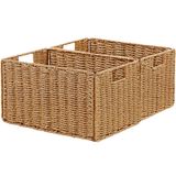 Cesta De Armazenamento: Vagusicc Wicker, Corda De Papel Tecida À Mão, Conjunto De 2