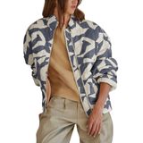 Jaqueta Feminina Hongsui Estampada Acolchoada Azul Tamanho S