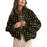 Jaqueta De Lã De Inverno Lianlive Feminina Amarela Com Bolsos