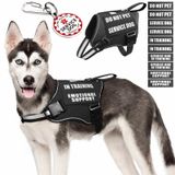 Colete Service Dog Moogrou Com Etiqueta De Identificação E 10 Adesivos Black M