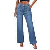 Jeans Grapent Blue, Cintura Alta, Perna Reta, Tamanho 6, Para Mulheres