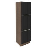 Paneleiro Madesa Lux 60 cm 3 Portas Rustic e Preto