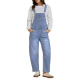 Macacão Luvamia Jeans Solto Para Mulheres Lakeside Blue Xl