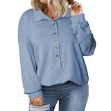 Moletom Feminino Eytino Plus Size De Manga Comprida Azul Celeste 2x