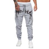 Calça De Moletom Zaful Estampada Para Corredores Masculinos Flame Grey M