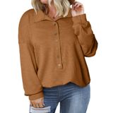 Roupas Femininas Eytino Plus Size, Manga Comprida, 2x Marrom