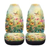Conjunto De Capa De Assento De Carro Drydeepin Butterfly Daisy Green X2