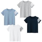 Camiseta Masculina Tabnix, Pacote Com 4 Unidades, Cor Sólida, Manga Curta, 3t