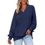 Camisetas Femininas Grandes De Manga Comprida Dokotoo Navy M 2024