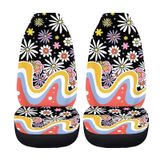 Capas De Assento De Carro Drydeepin Hippie Flower Black 2 Peças