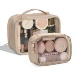 Bolsas De Maquiagem Pocmimut Clear Apricot Com Bolsa Grande De Cosméticos