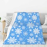 Cobertor Perinsto Winter Snowflakes Blue Fleece 50x40in