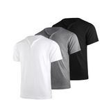 Camiseta Masculina De Manga Curta Liloak Henley, Pacote Com 3 — Respirável