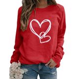 Moletom Feminino De Gola Redonda, Frontal, Dia Dos Namorados, Vermelho Xxl