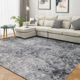 Tapete De Área Ekcoaao Retro Grey 160x230cm Para Sala De Estar