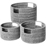 Cesta De Armazenamento Vagusicc Wicker, Papel Tecido À Mão, Corda, Cinza, Pacote Com 3 Unidades