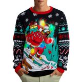 Suéter De Natal Zengents Light Up Tricot Pulôver Masculino