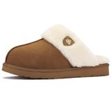 Chinelos Lazystep Cozy Fuzzy Memory Foam Femininos Bronzeados Tamanho 5-6