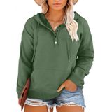 Blusas Femininas Com Capuz Eytino Plus Size, Gola De Botão, Verde 2x