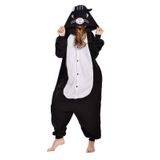 Macacão Newcosplay, Pijama De Animais, Pelúcia, Gato Preto, Adulto