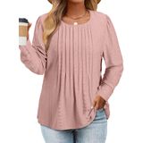 Blusa Túnica Feminina Eytino Plus Size De Manga Comprida 4x Rosa Bronzeada