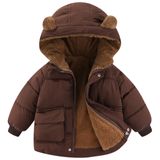 Casaco De Inverno Aiwuhe, Jaqueta Infantil, Com Capuz, Lã Quente, Café