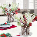 Decorações De Mesa De Natal Bhluuiyer Árvore Em Vaso De 35 Cm X2