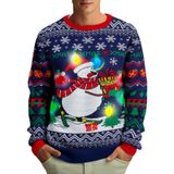 Suéter De Natal Zengents Light Up Tricot Pulôver Masculino