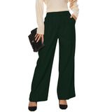 Calças Femininas Kiczoy, Pernas Largas, Cintura Alta, Soltas, Trabalho E Casual