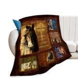 Blanket Throw Horse Christian Gift, Flanela Antibolinhas