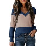Blusa Feminina Dokotoo Com Decote Em V, Manga Comprida, Bloco Colorido