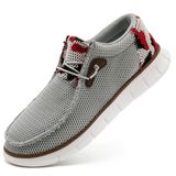 Mocassins Egmpda, Sapatos De Barco Sem Cadarço Para Homens, Cinza Claro, Camo