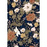 Papel De Parede Simon&amp;siff Vintage Floral Peel And Stick Blue