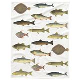 Cobertor De Lã De Flanela De Peixe Vintage Soft Blak 150 X 125 Cm