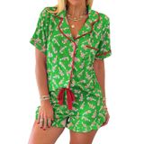 Conjunto De Pijama Feminino Kevamolly Com Estampa De Bastão De Doces De Natal 2gg