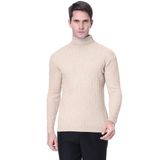 Suéter Masculino Qzh.duao, Casual, Justo, De Gola Alta, Cáqui