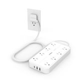 Power Strip Tessan Com 8 Saídas E 3 Portas Usb, Proteção Contra Sobretensão