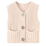 Colete De Suéter Wrolem Crochet Knit Up Vintage Offwhite
