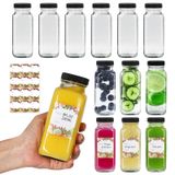 Garrafas De Vidro Alotpower 240 Ml Com Tampas, Pacote Com 12 Unidades Para Suco E Água