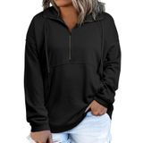 Blusas Femininas Com Capuz Eytino Plus Size Com Zíper, 2x Pretas