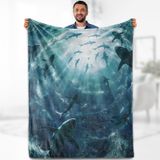 Cobertor Aimego Shark Ocean Sea Nautical Leve 150x200cm